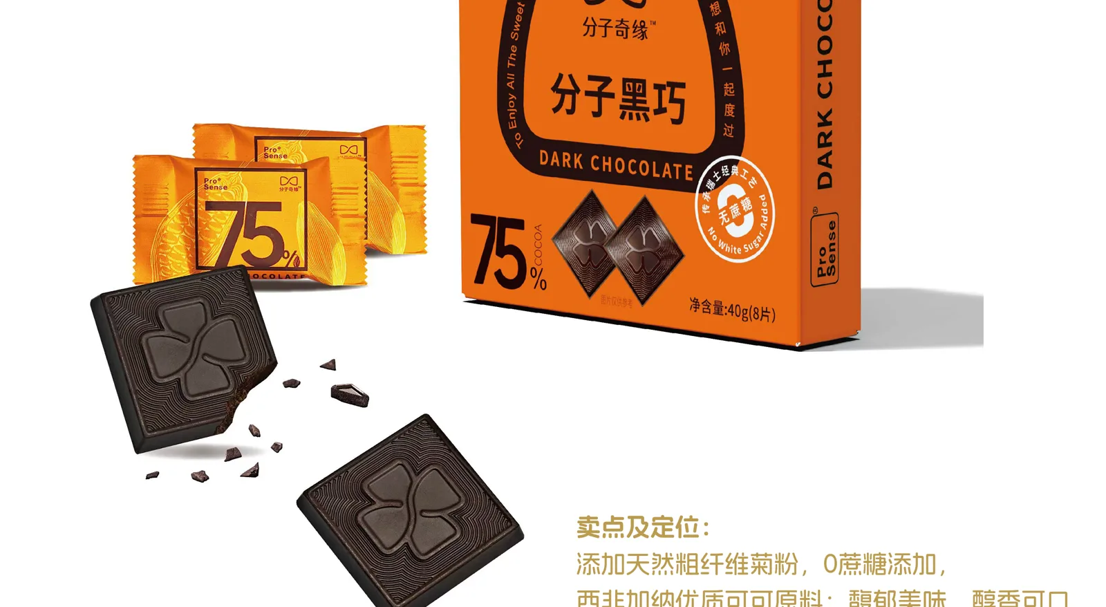 Dark Chocolate Bars 55% / 75% / 88% / 99% (40 g)